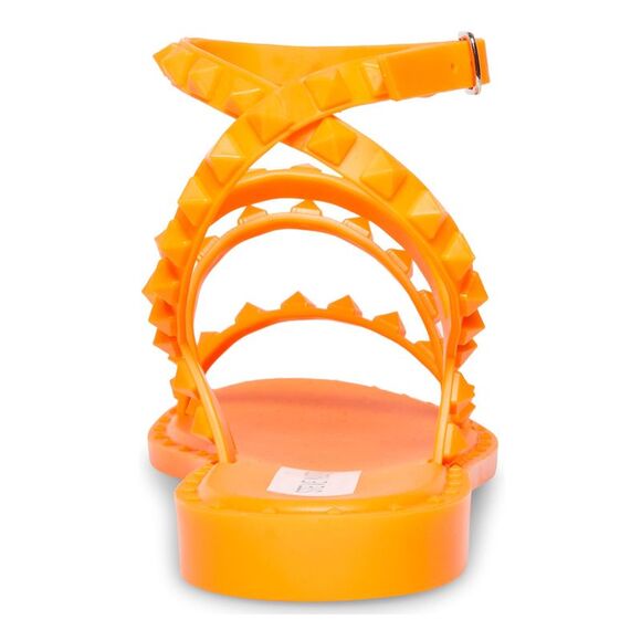 NWT STEVE MADDEN Womens Orange Jelly Gladiator Travel-j Round Toe Sandals 8 M - Picture 2 of 5